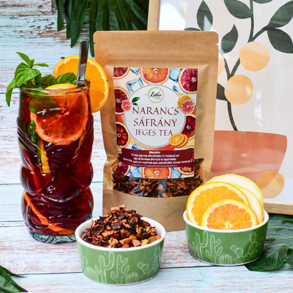 *Narancs - sáfrány gyümölcsös jeges tea 100g - Image 4