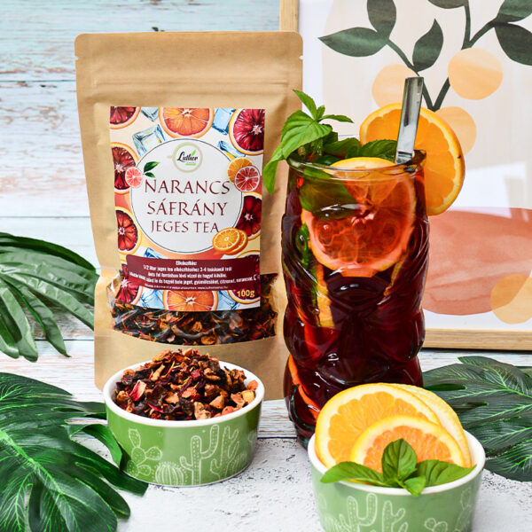 *Narancs - sáfrány gyümölcsös jeges tea 100g
