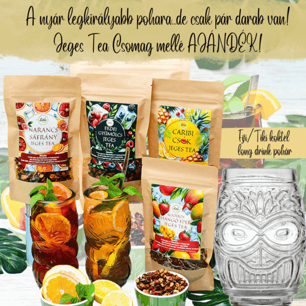 **Jeges tea csomag + ajándék koktélos pohár (0.5l)