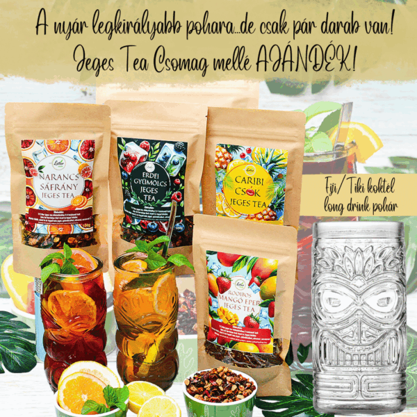 **Jeges tea csomag + ajándék koktélos pohár (0.5l)